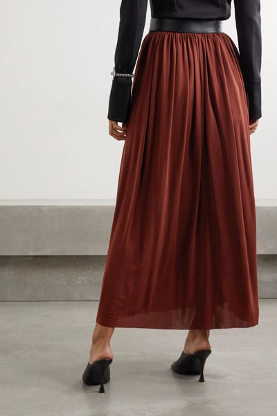 Proenza Schouler Red Pleated Maxi Skirt