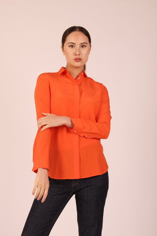Celine Orange Silk Shirt