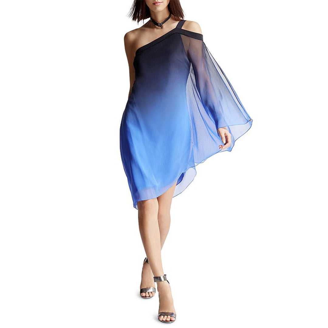 Halston Heritage Blue One Shoulder Dress-NWT