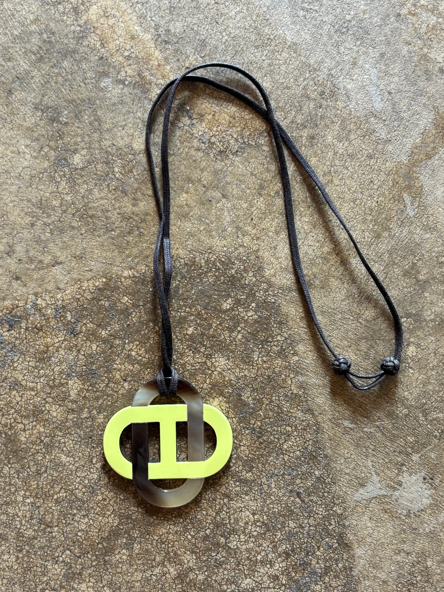 Hermes Lastis Horn and Leather Pendant