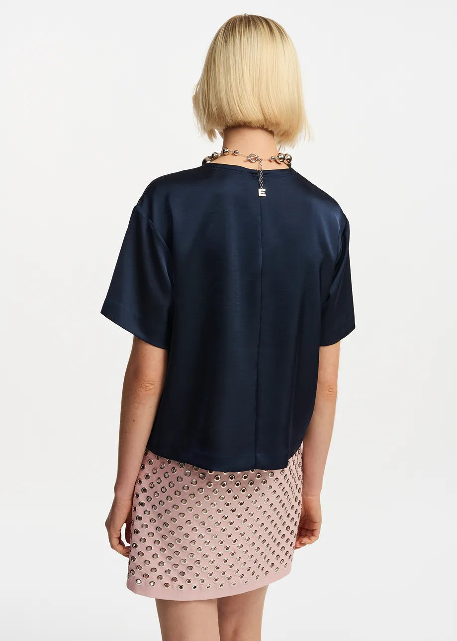 Essential Antwerp Navy Satin Top