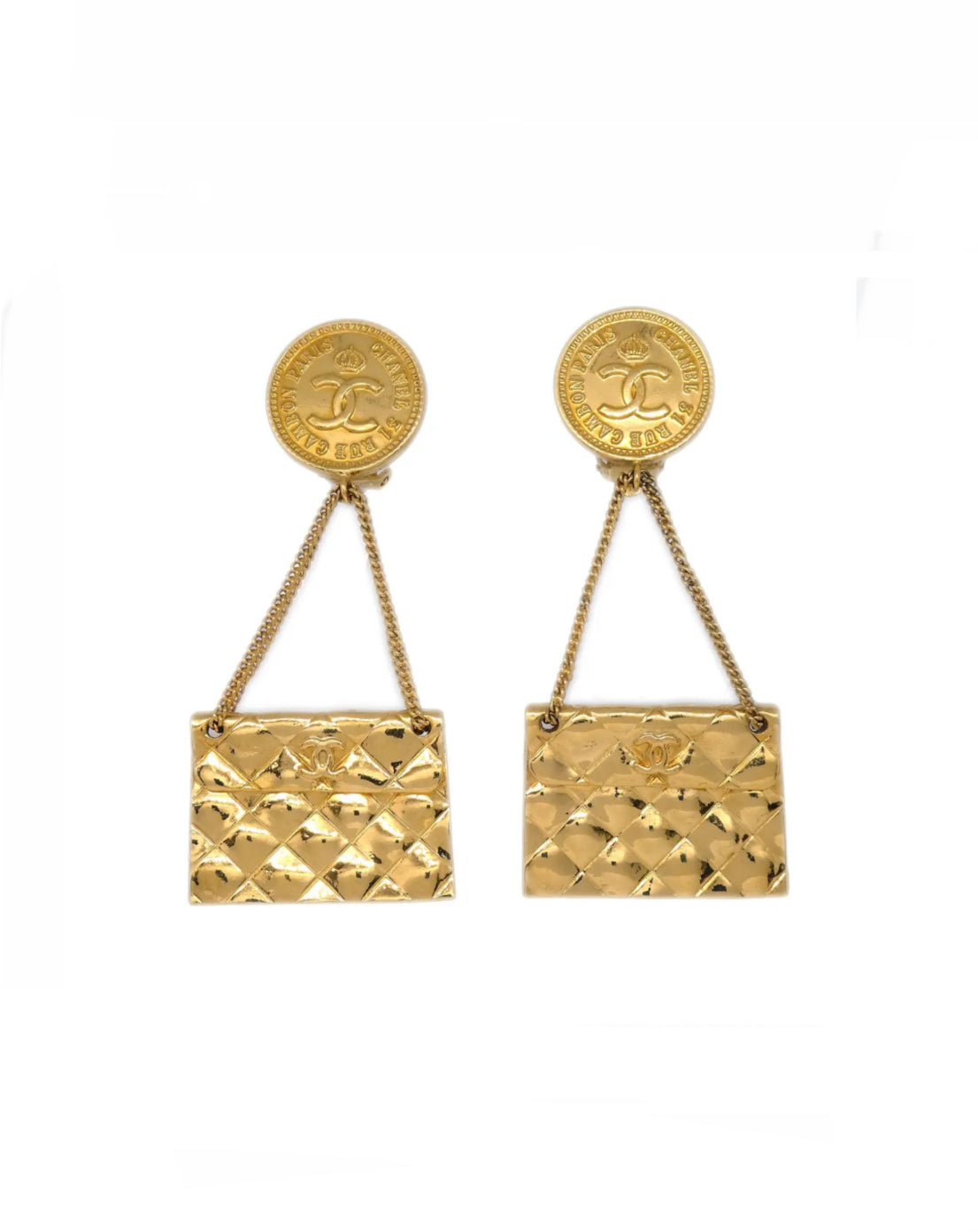 Chanel Rare Vintage Handbag Earrings