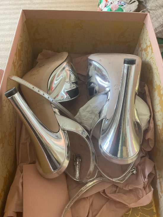 MiuMiu Silver Heels