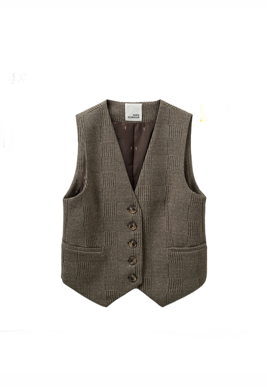 Sofie Schnoor Brown Check Waistcoat -nwt