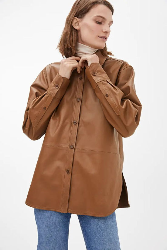 Arket Brown Leather Shirt