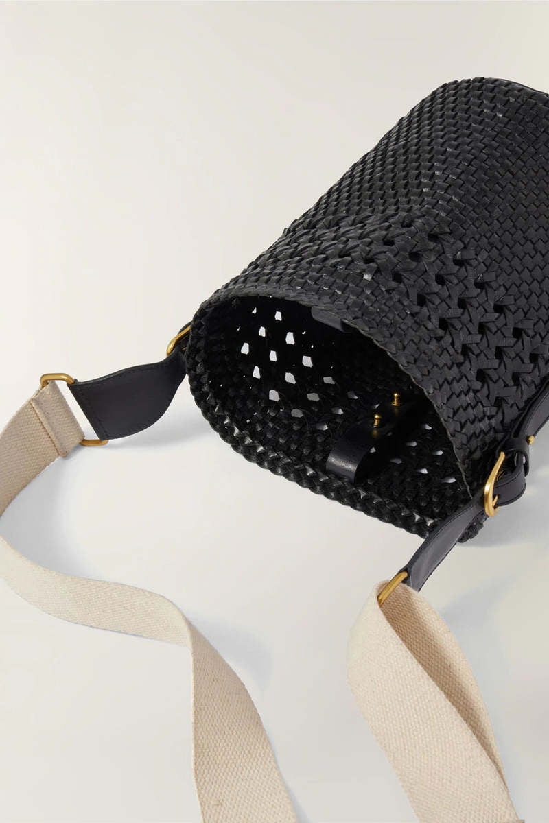 Souer Portofino Leather Woven Bucket Bag - nwt