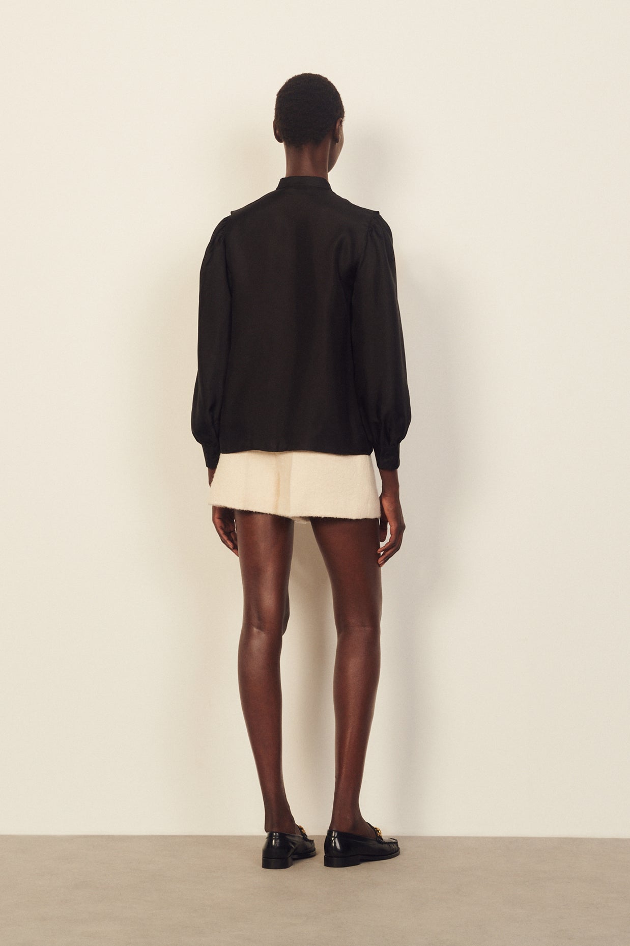 Sandro Silk Frill Neck Blouse