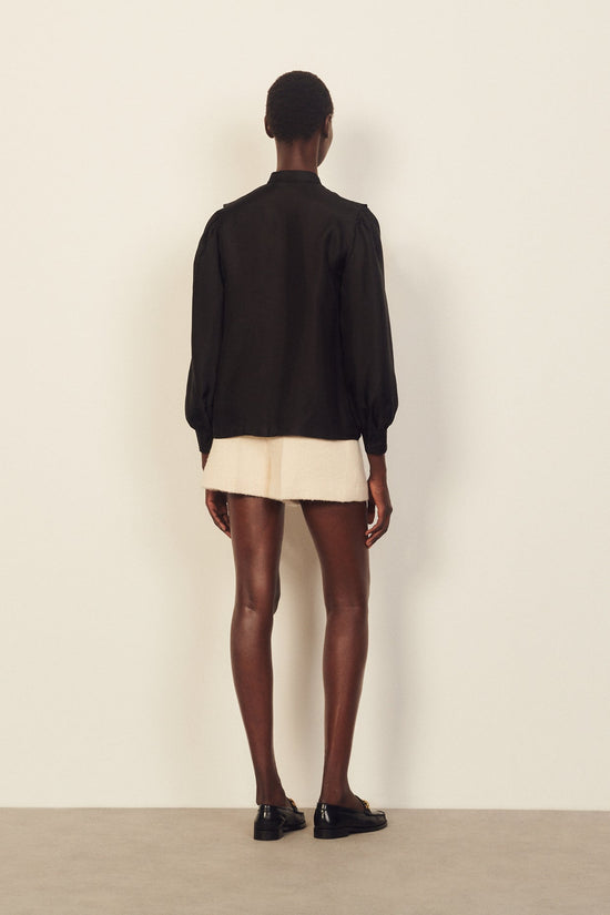 Sandro Silk Frill Neck Blouse