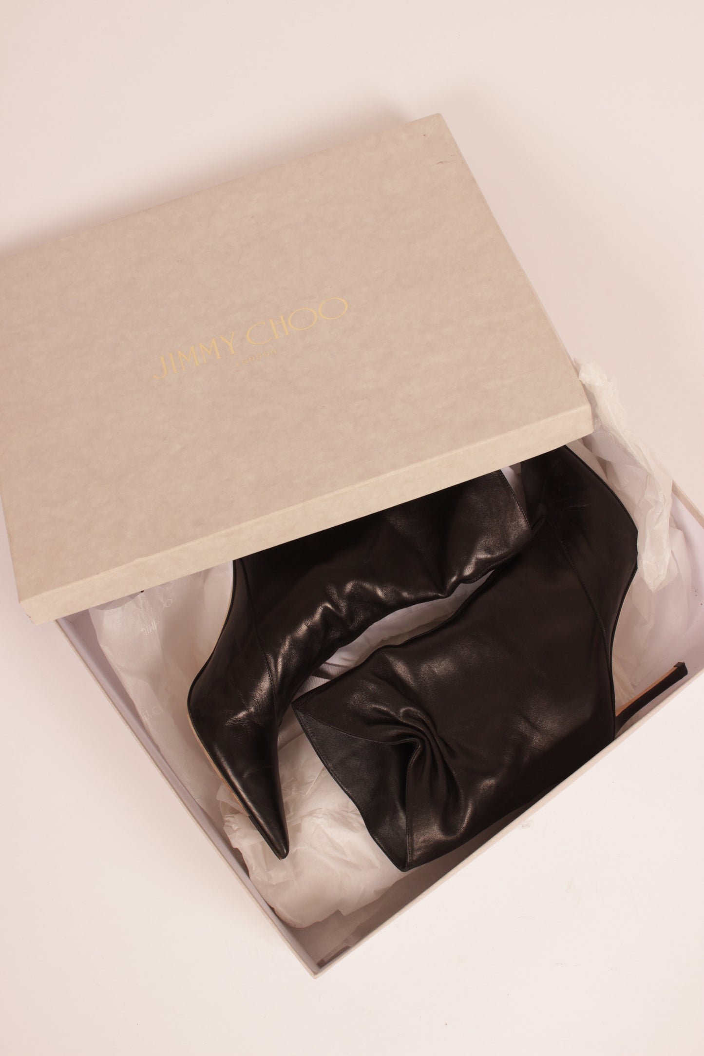 Jimmy Choo Black Leather Ankle Boots