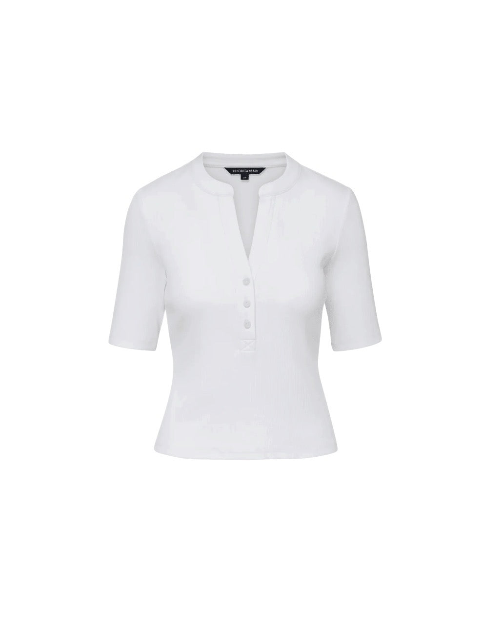 Veronica Beard White Henley Top