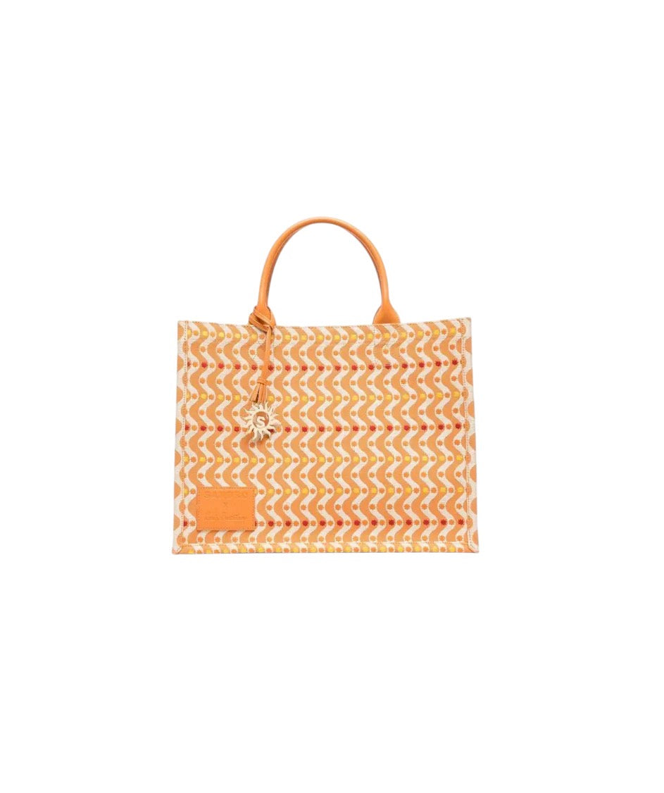 Sandro x Louis Barthelemy Orange Embroidered Kasbah Tote