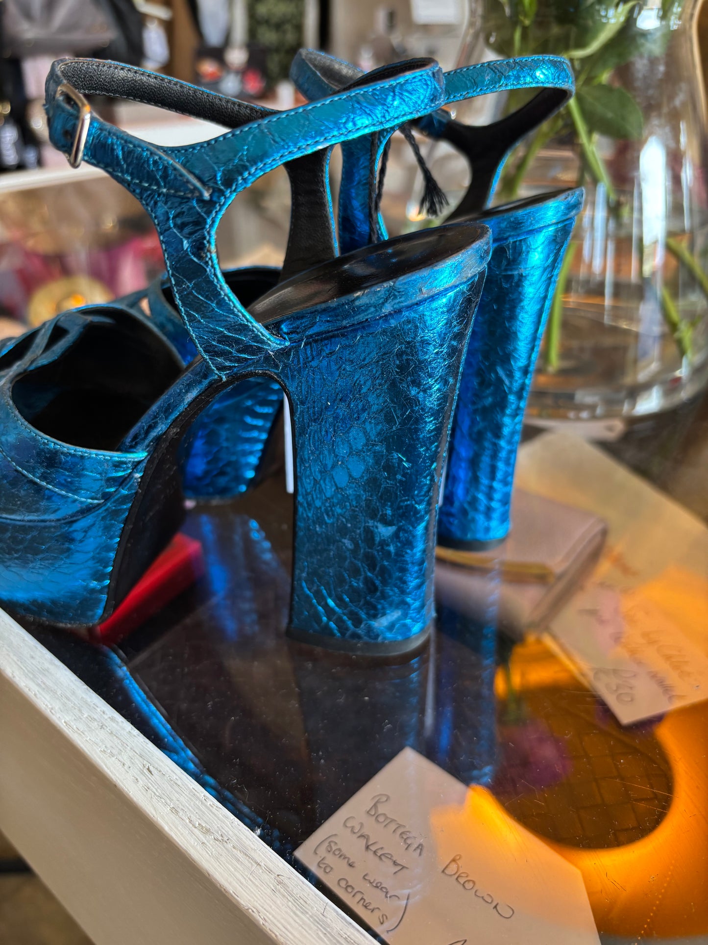 Saint Laurent Metallic Snakeskin Platforms
