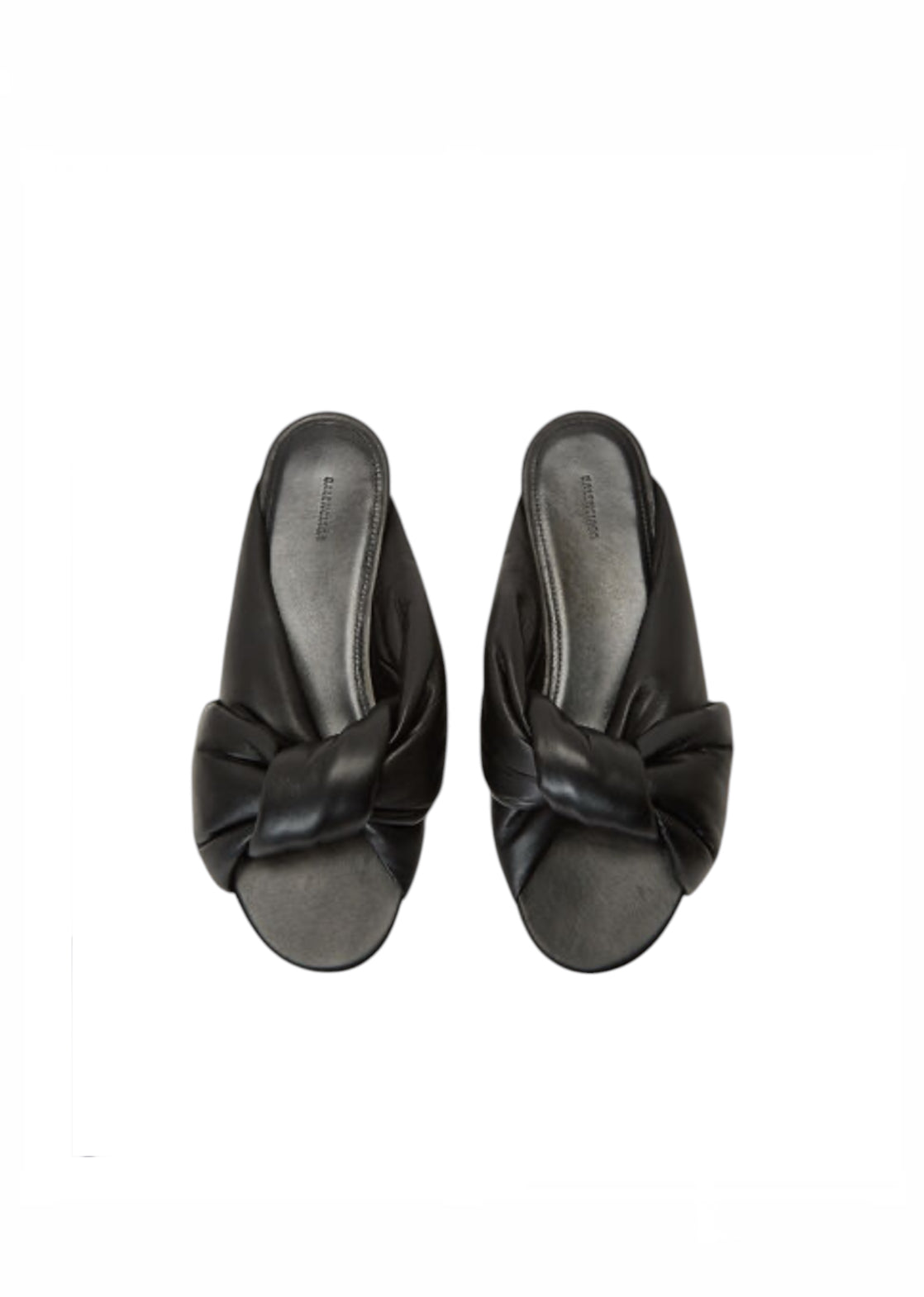 Balenciaga Black Leather Drapy Sandals