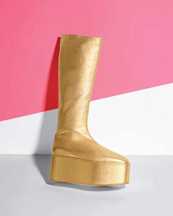 Molly Goddard Gold Athena Boots - new