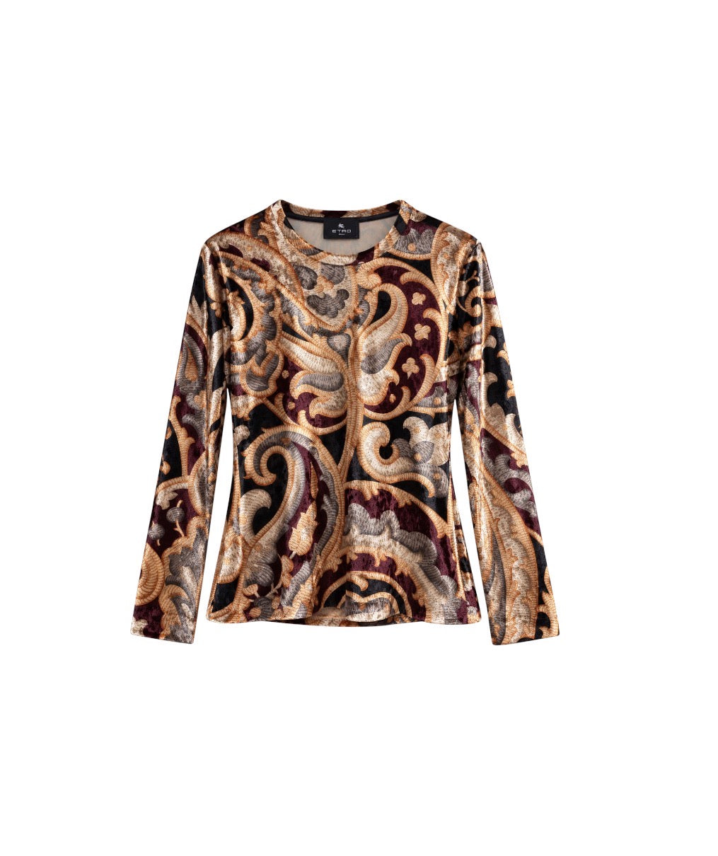 Etro Velvet Paisley Top
