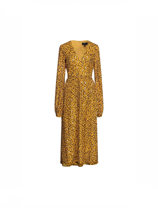 Saloni Leopard and Gold Dress