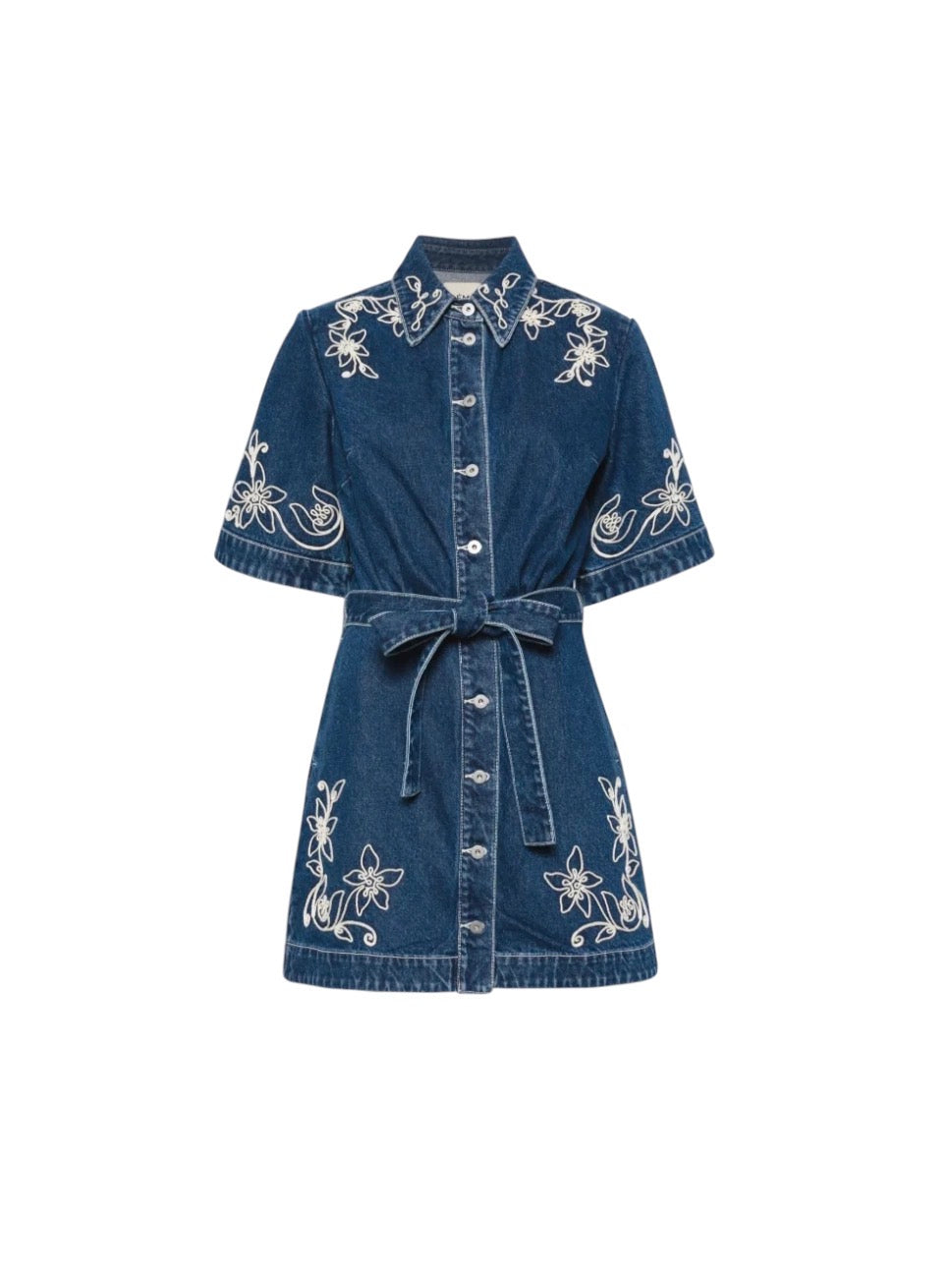 Alemais Denim Embroidered Dress
