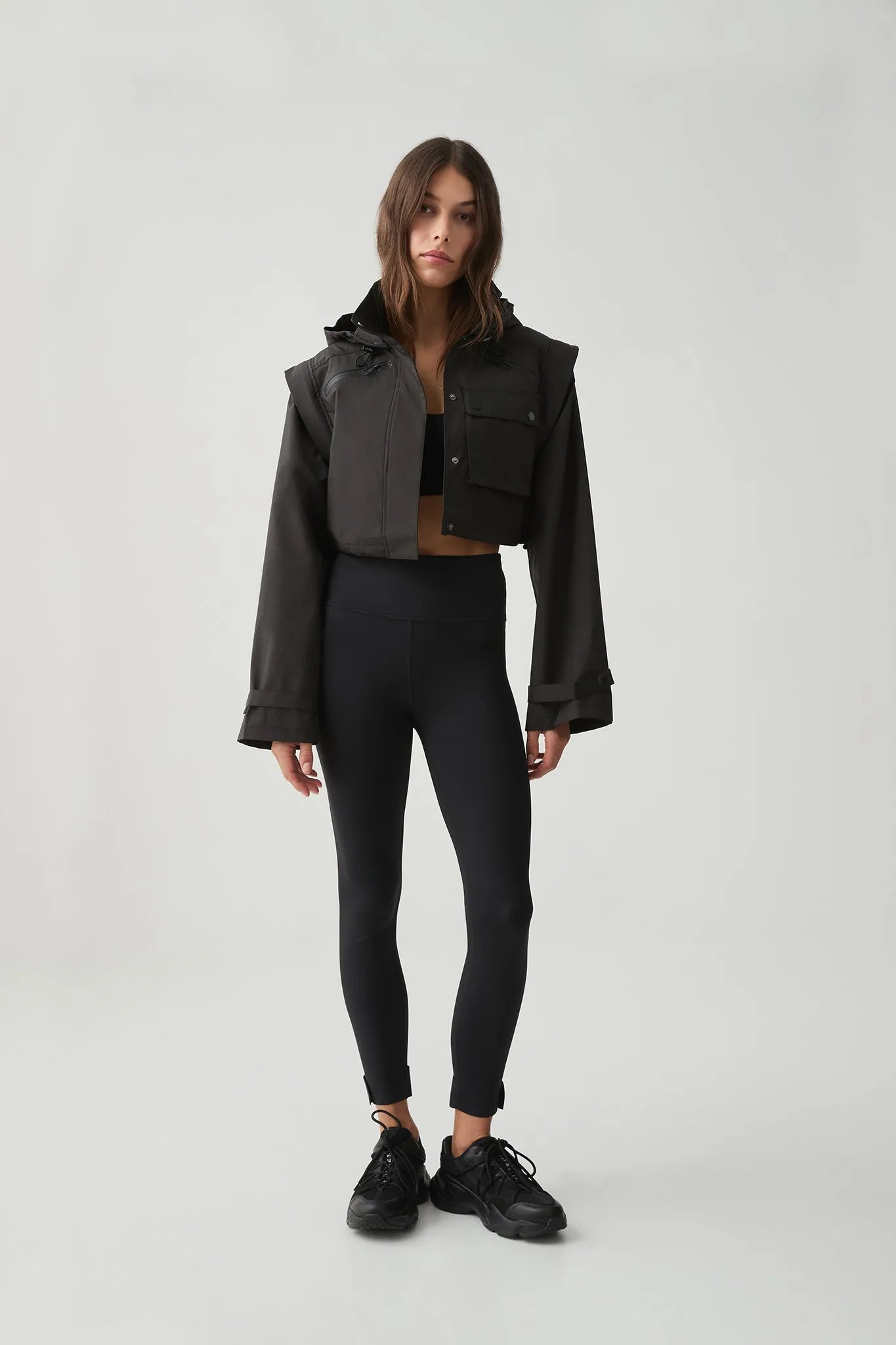Aje Athletica Black Convertable Trench