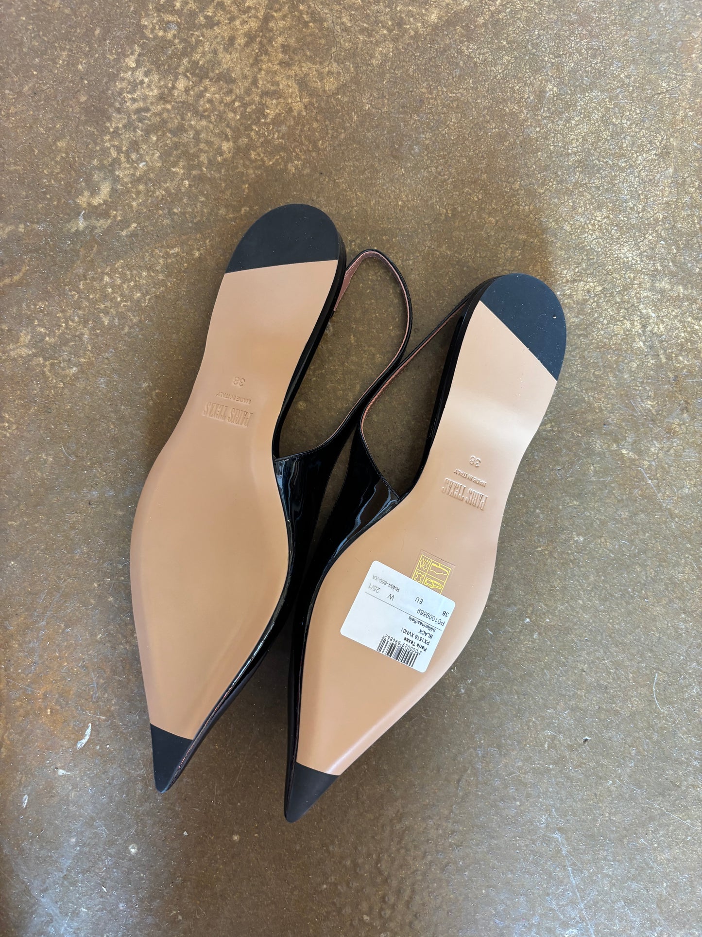Paris Texas Black Patent Sling Backs - new