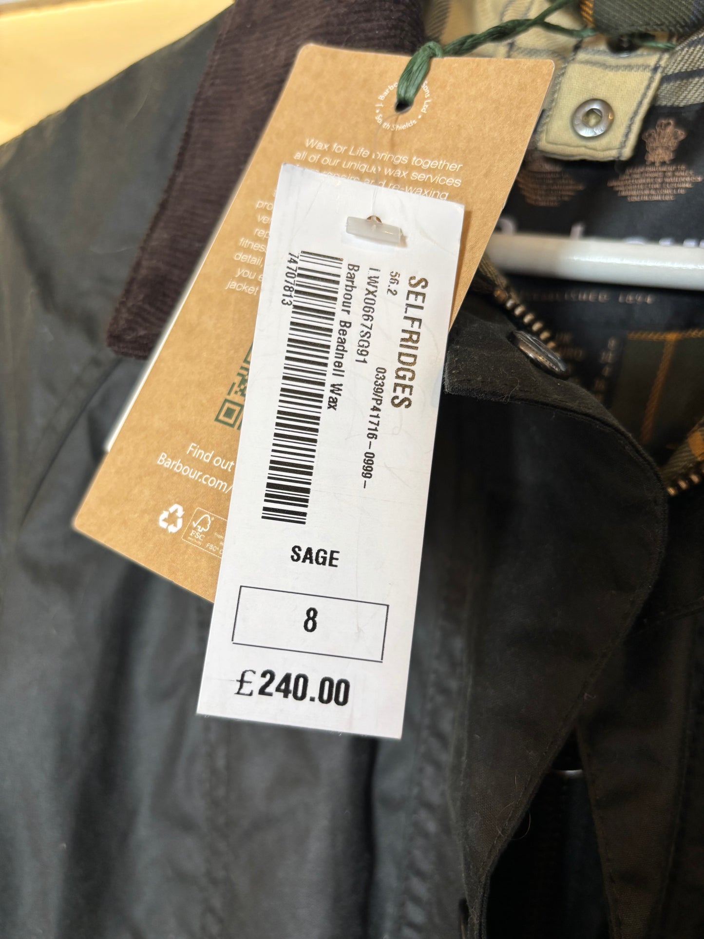 Barbour Beadnell Wax Jacket - nwt
