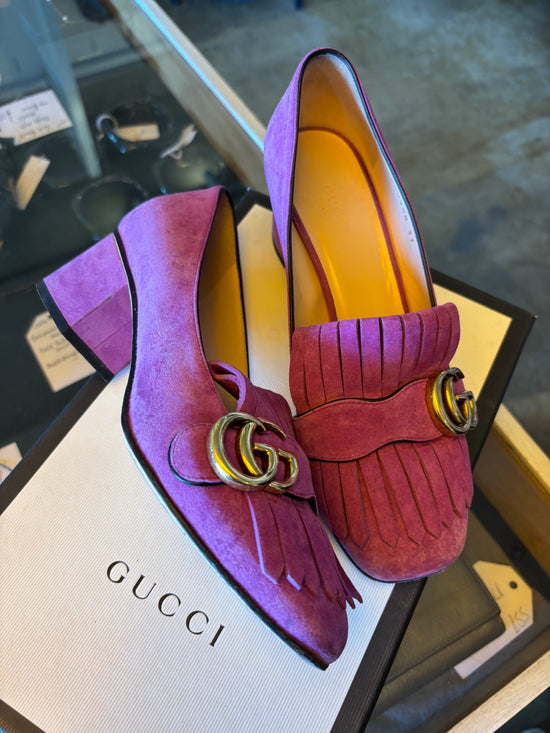 Gucci Lilac Suede Loafers