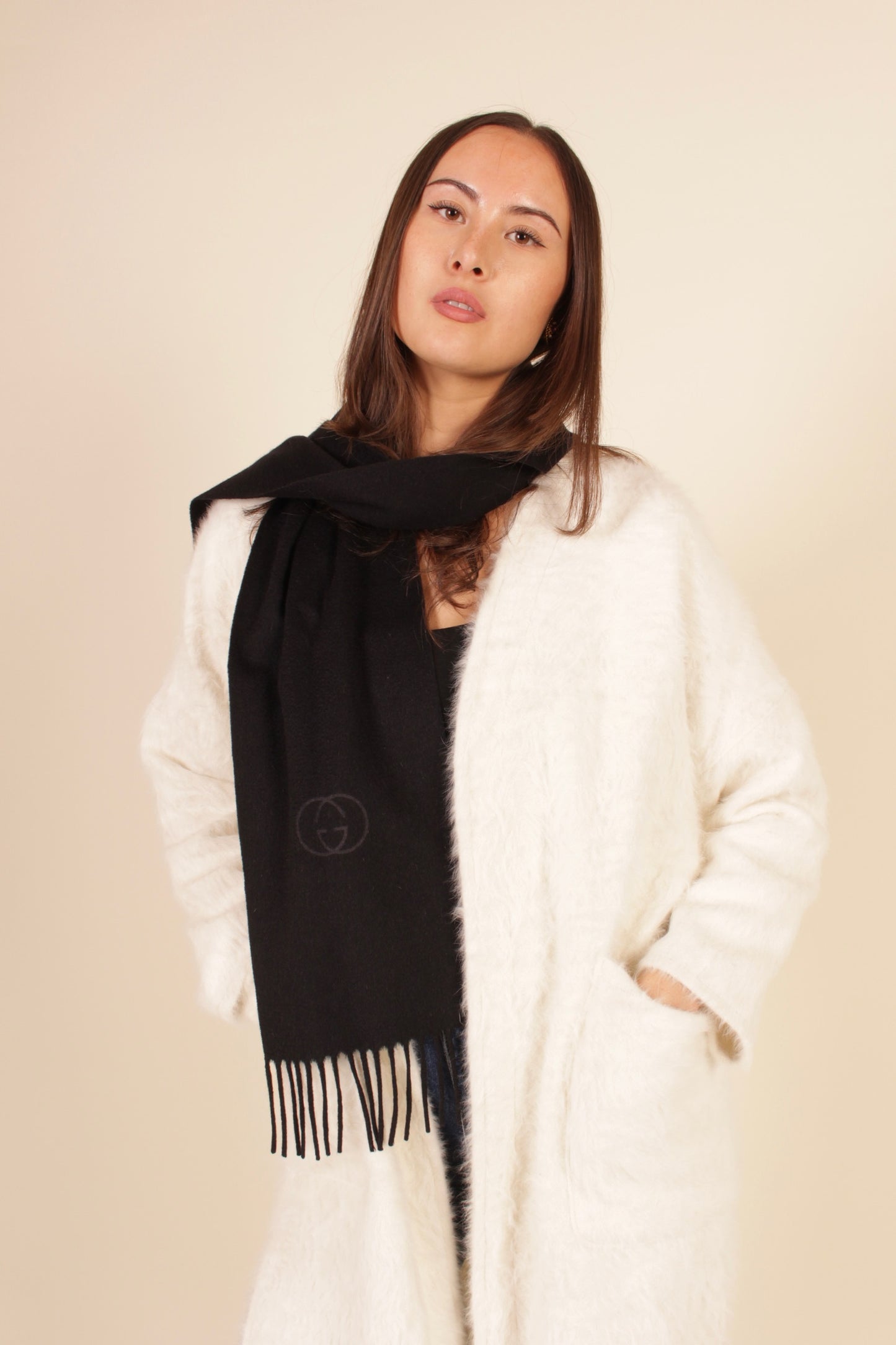 Gucci Black Cashmere Scarf