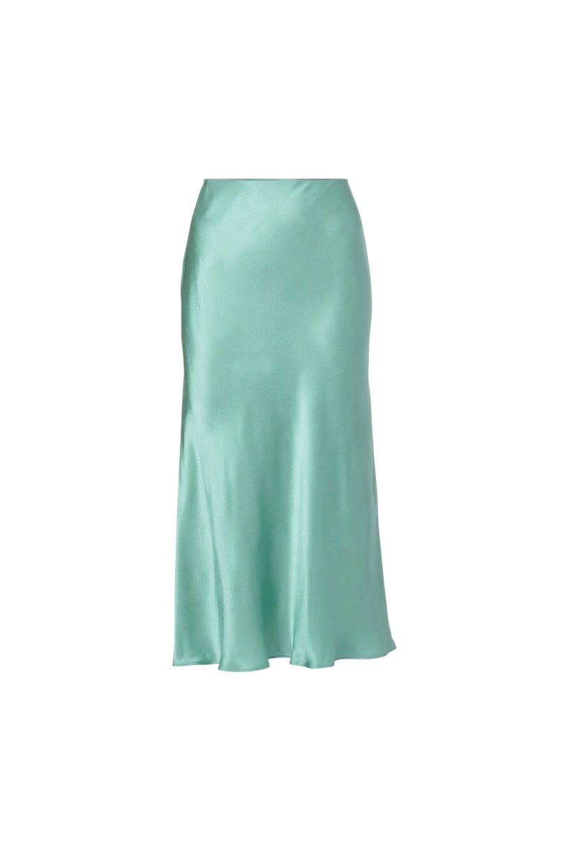 Rixo Mint Satin Skirt - nwt