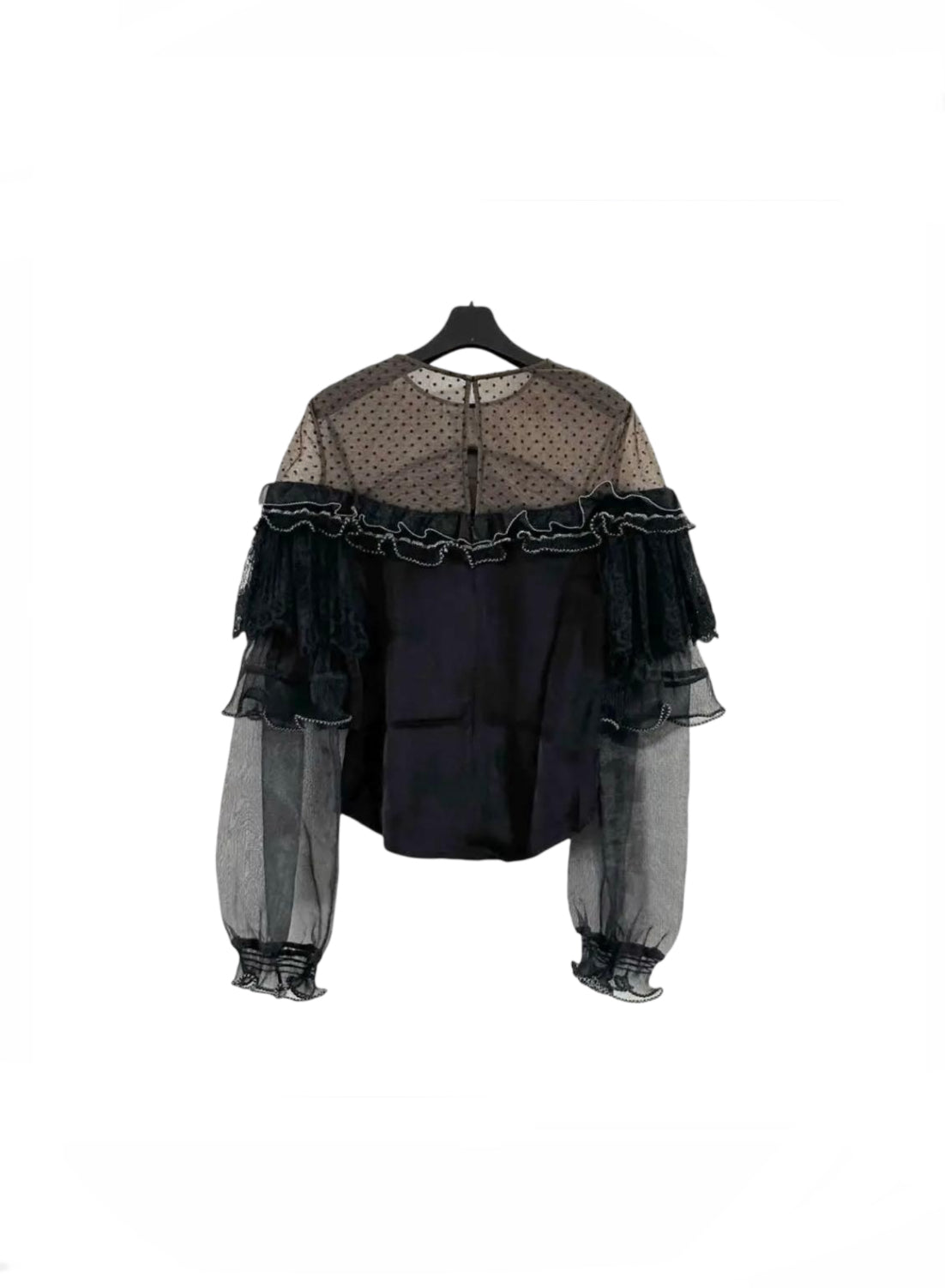 Self Portrait Black Chiffon Top