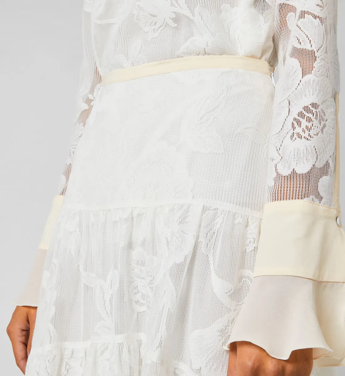 See By Chloé White Lace Midi Skirt