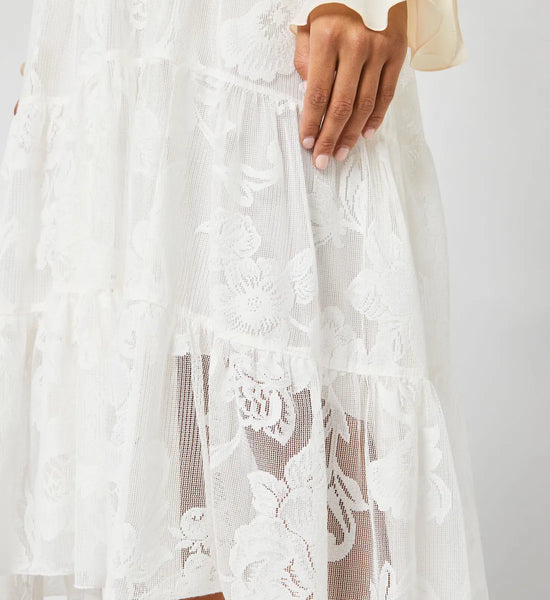 See By Chloé White Lace Midi Skirt