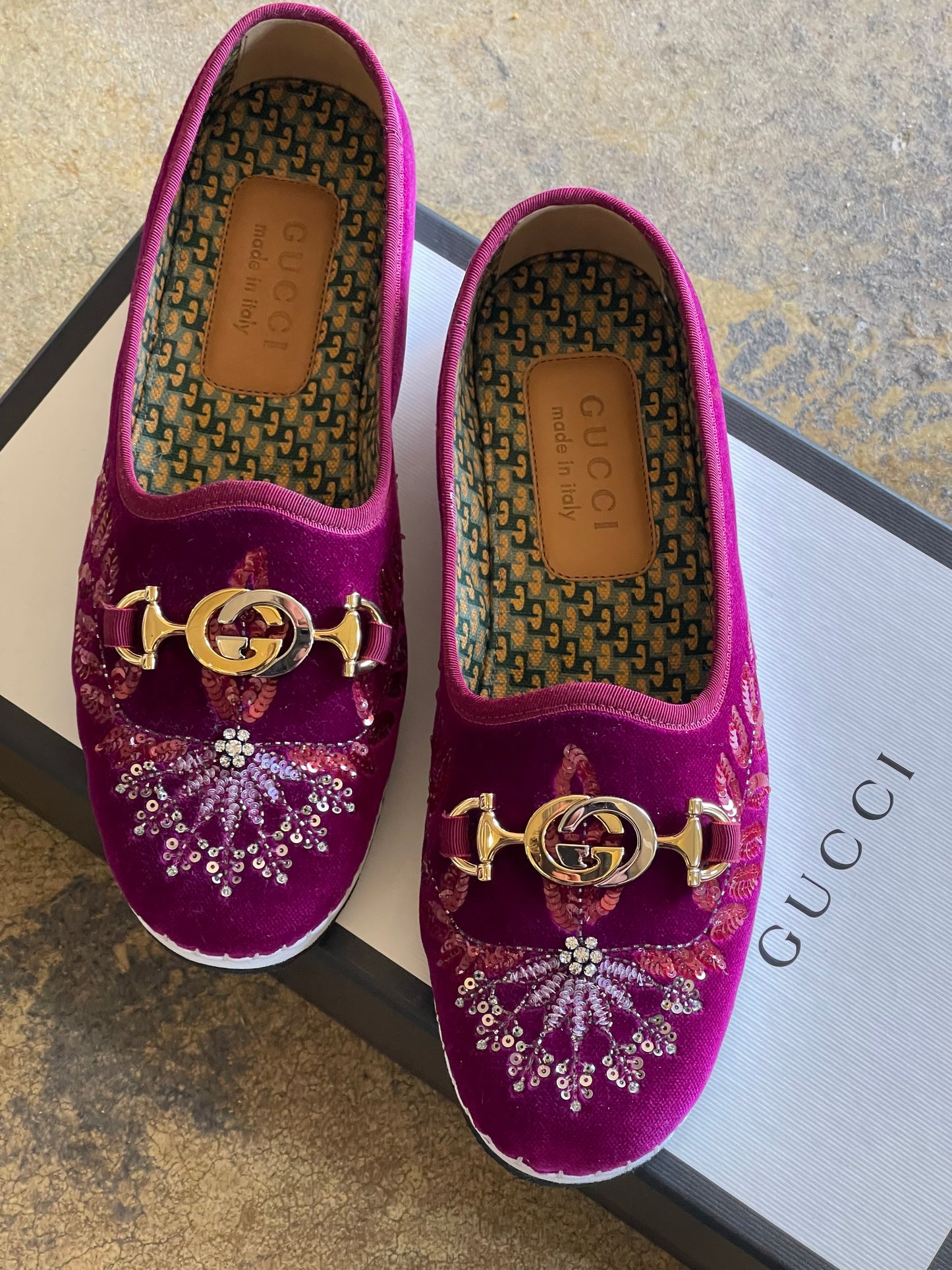 Gucci Velvet Shoes - nib