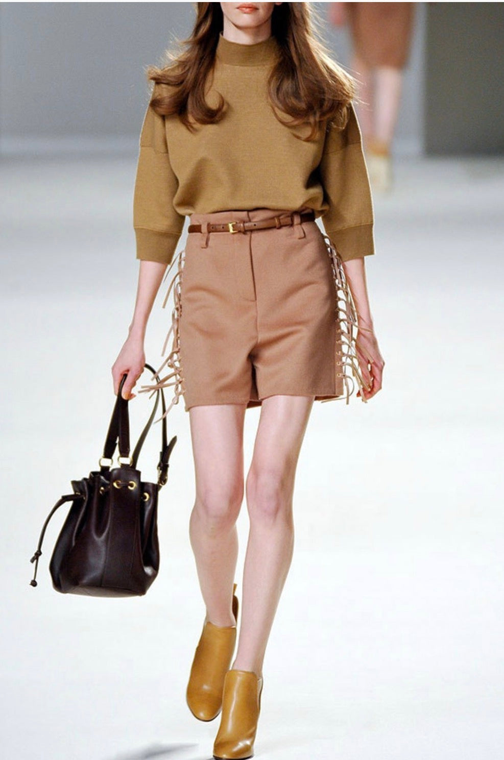 Chloe Fringed Leather Shorts