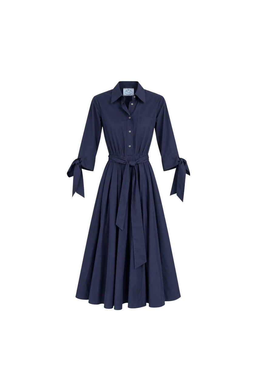 Prada Navy Poplin Dress
