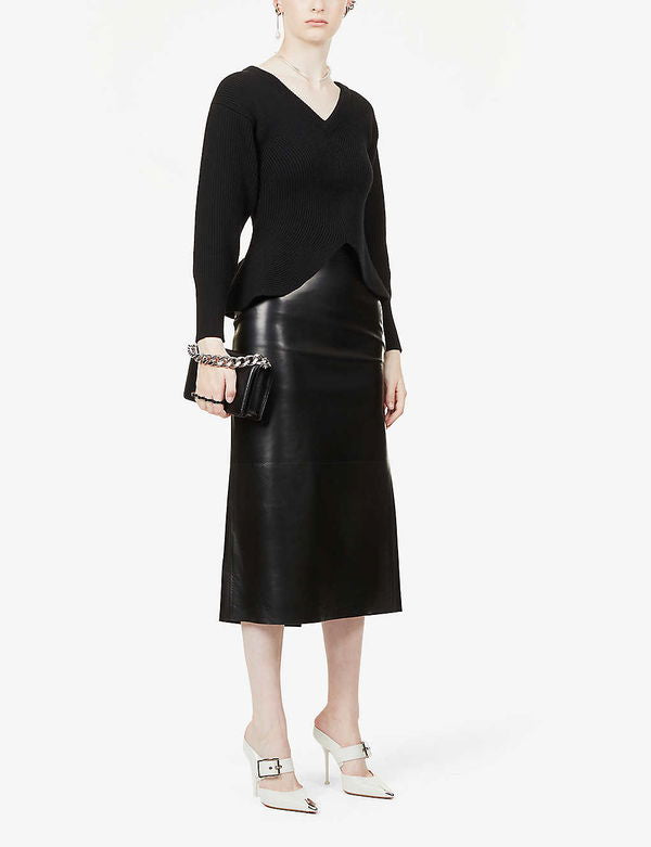 Alexander McQueen Wool Peplum Jumper