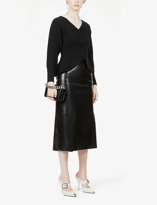 Alexander McQueen Wool Peplum Jumper