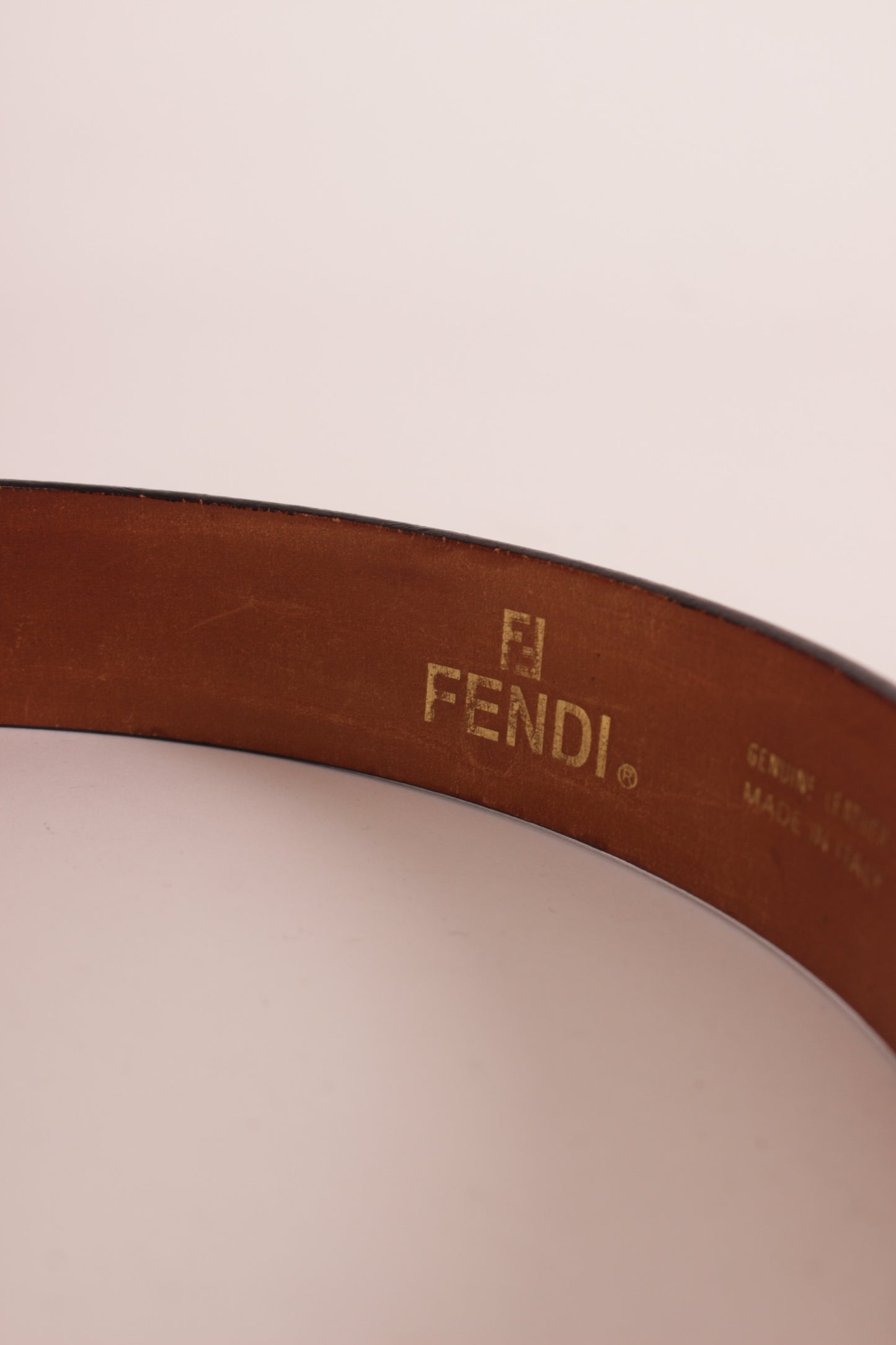 Fendi Black Leather Logo Belt