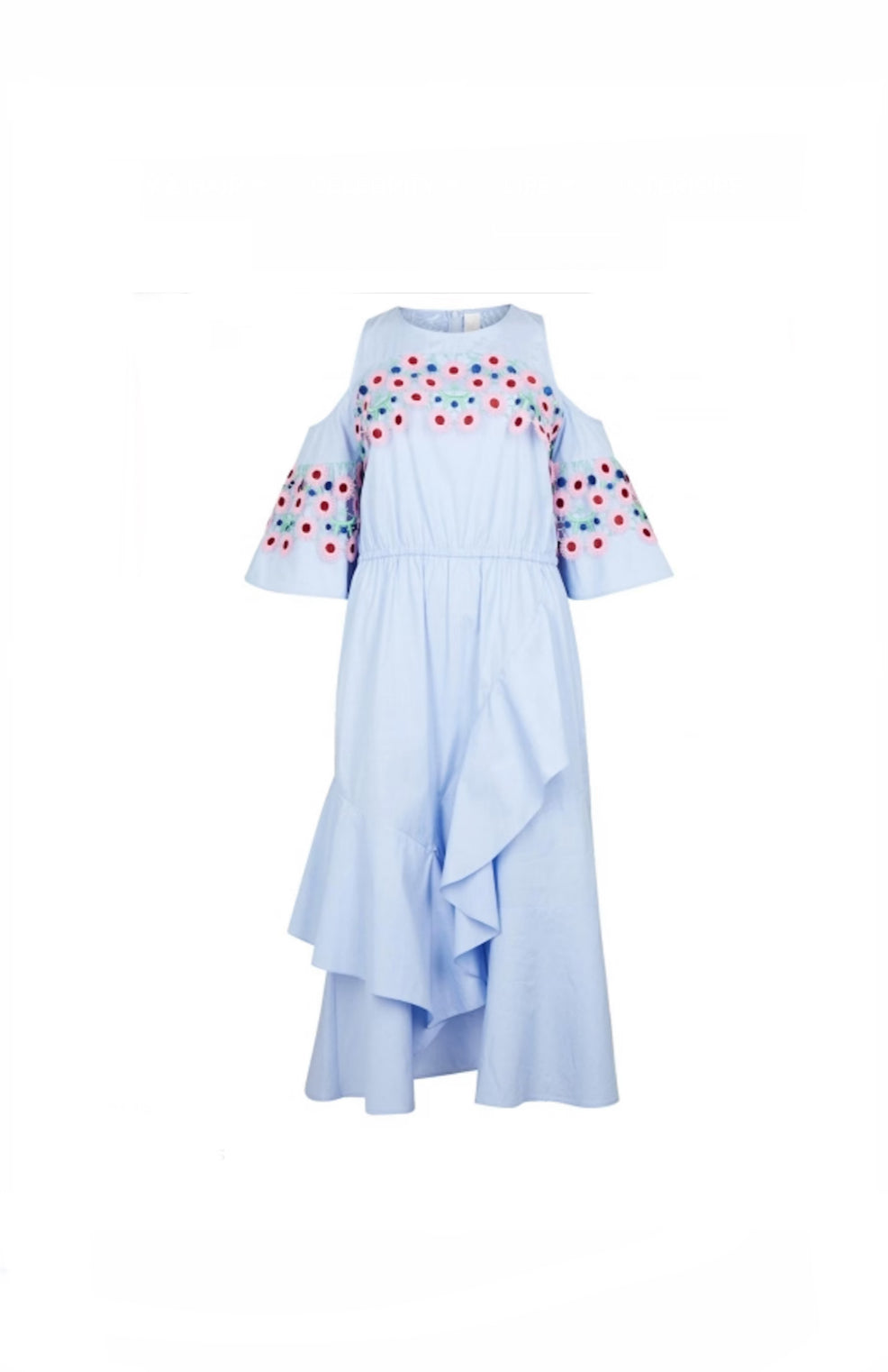 Peter Pilotto Cold Shoulder Blue Dress