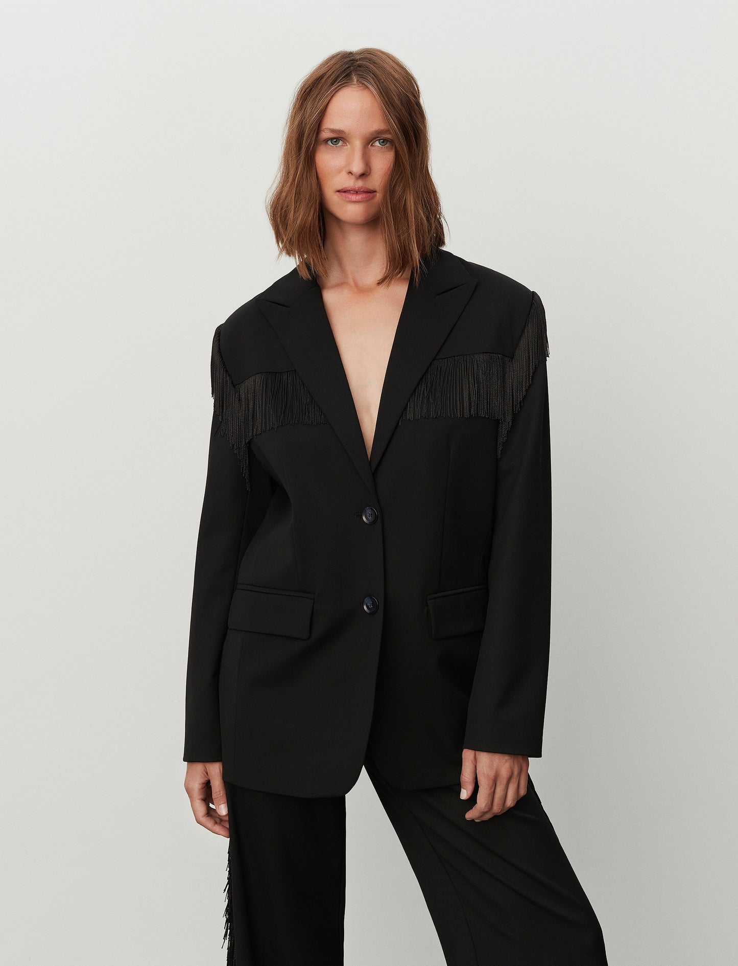 2nd Day Black Fringed Blazer