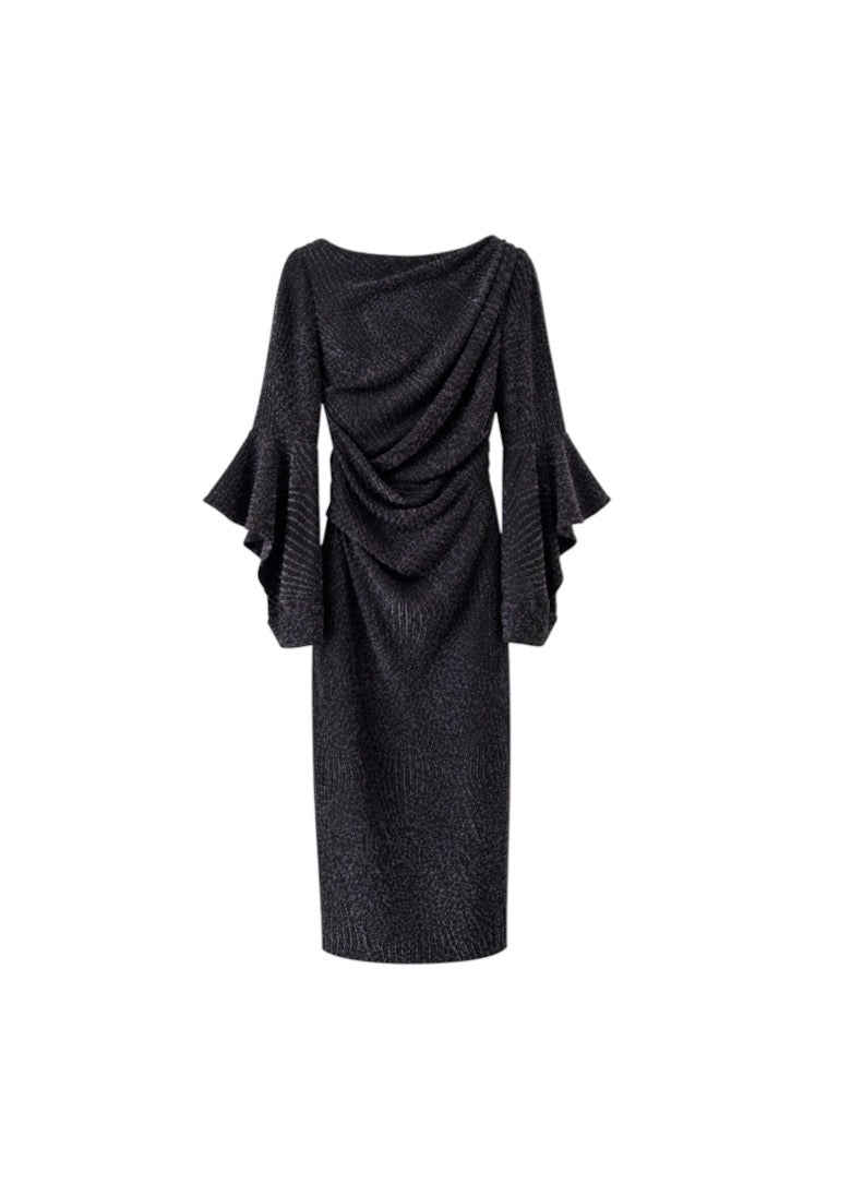 Talbot Runhoff Black Shimmer Cocktail Dress