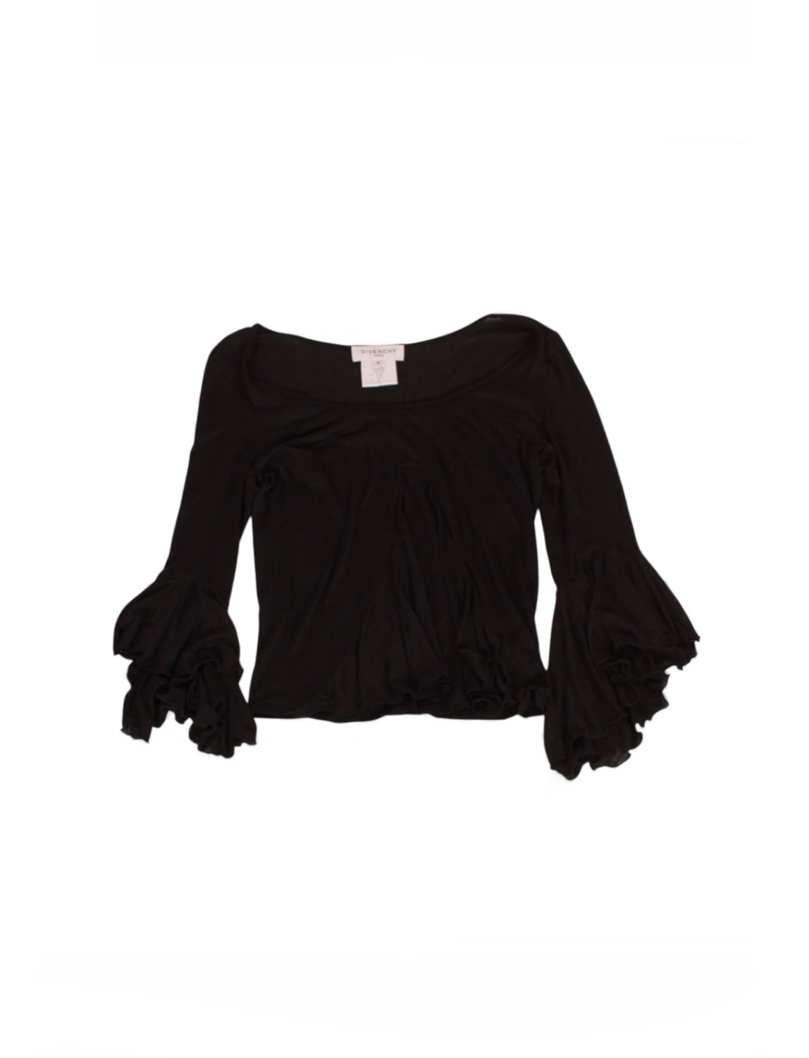 Vintage Givenchy Black Flute Sleeve Top