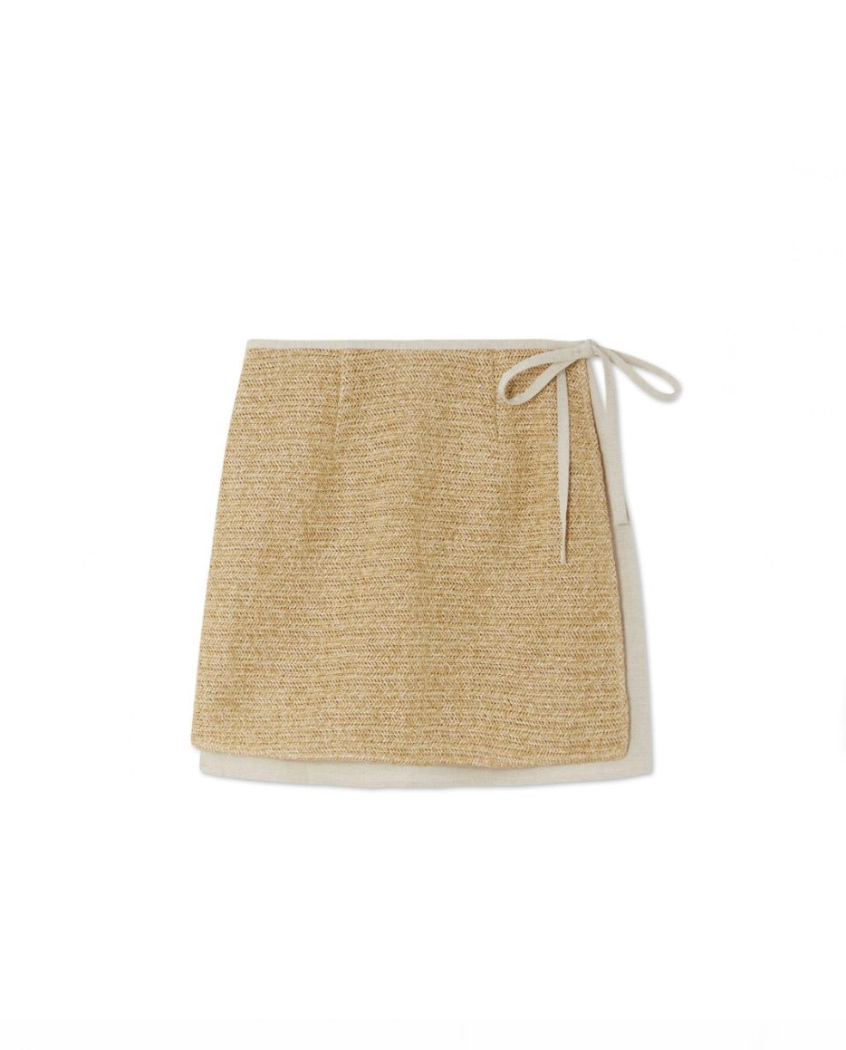 Never Fully Dressed Raffia Wrap Skirt - nwt
