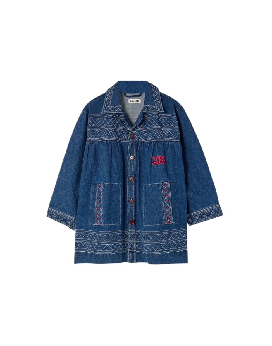 Bode Quincy Embroidered Denim Jacket