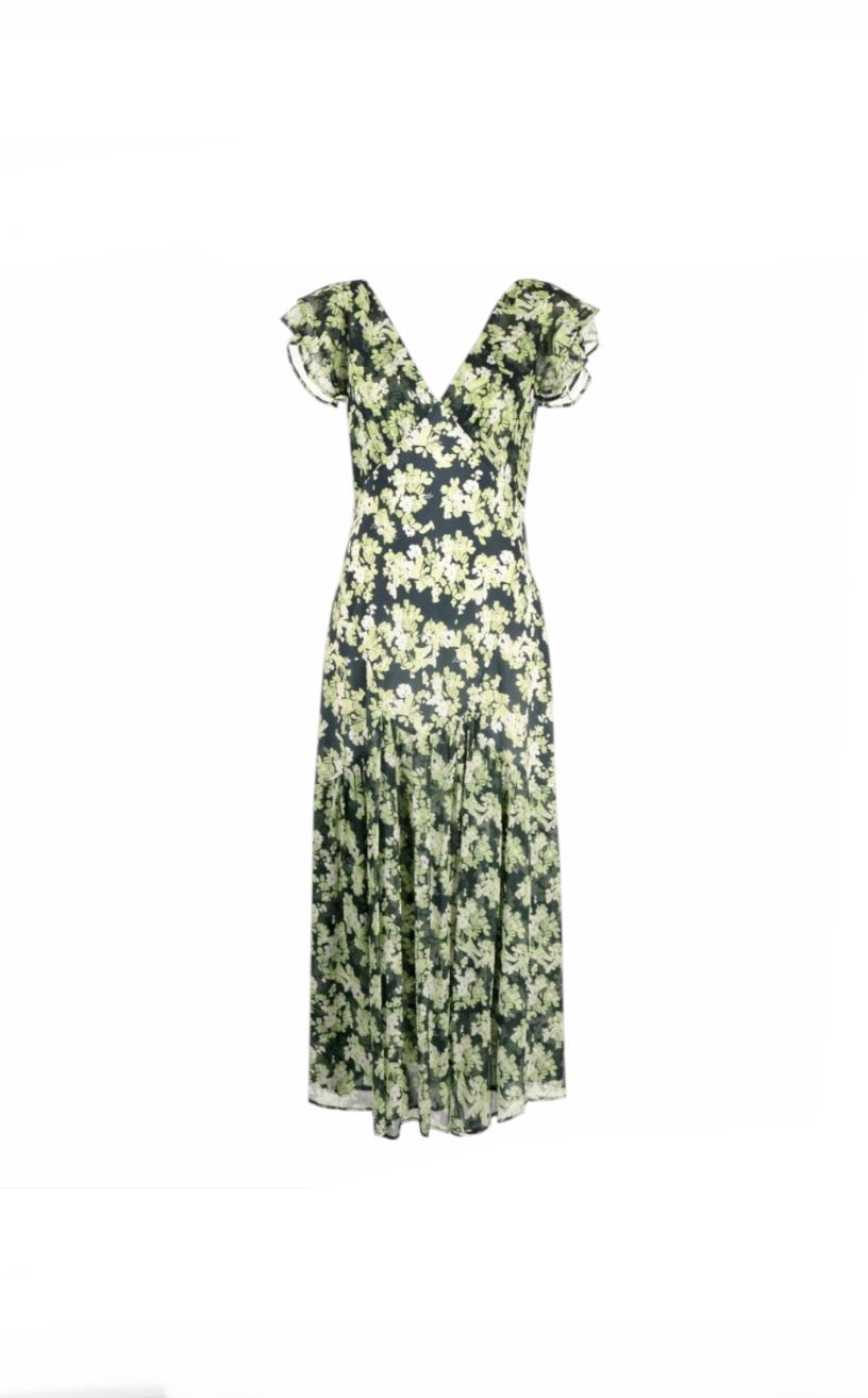 Rixo Chiffon Floral Dress