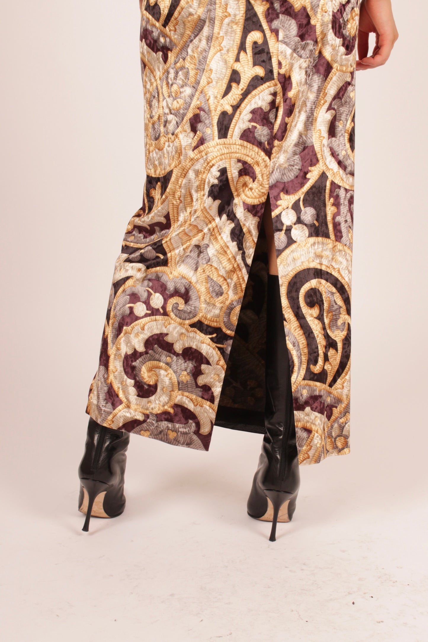 Etro Velvet Paisley Maxi Skirt