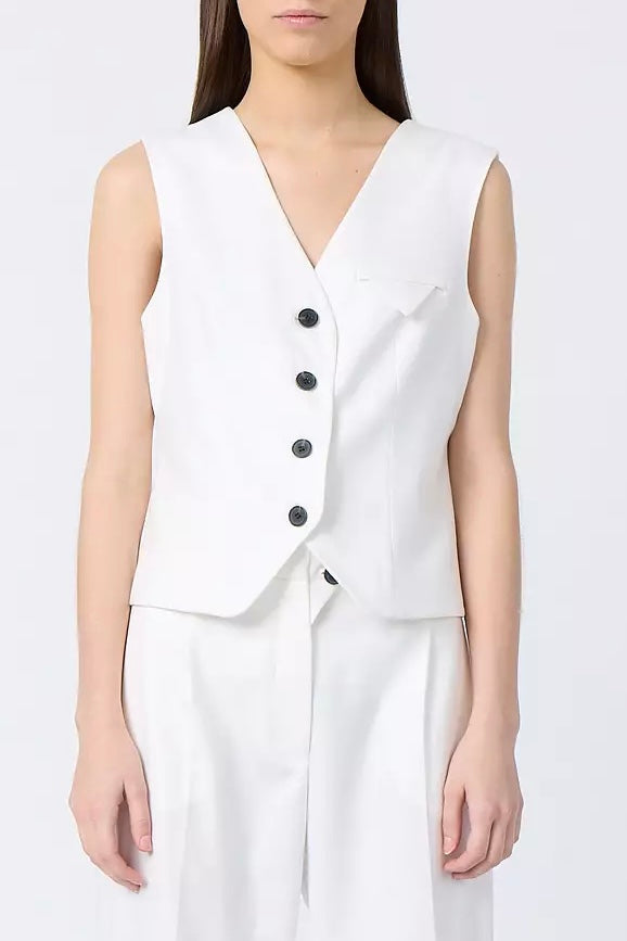 Leveté Room Wesley Waistcoat In White