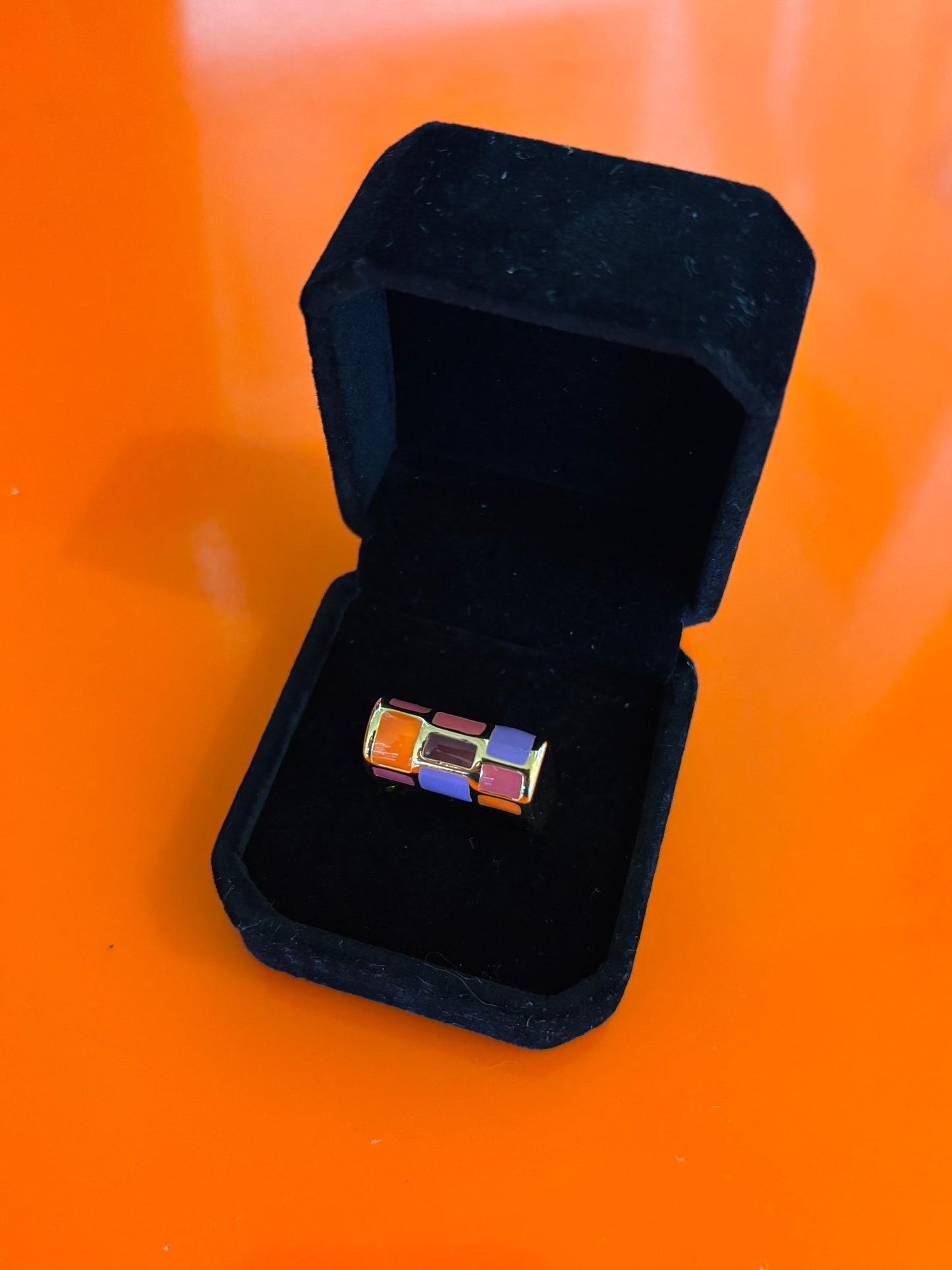 Gold and Enamel Dress Ring