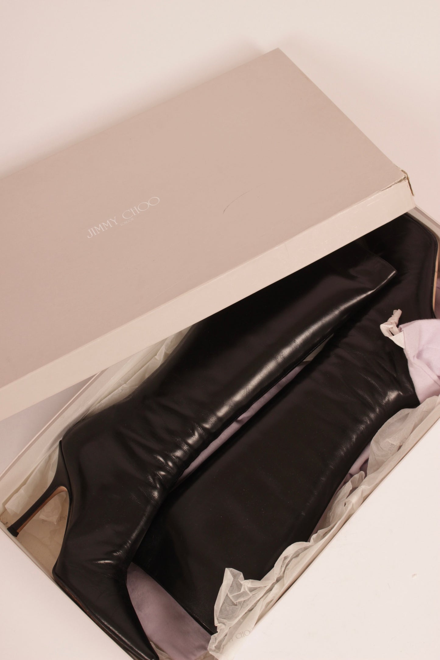 Jimmy Choo Knee High Black Leather Boots