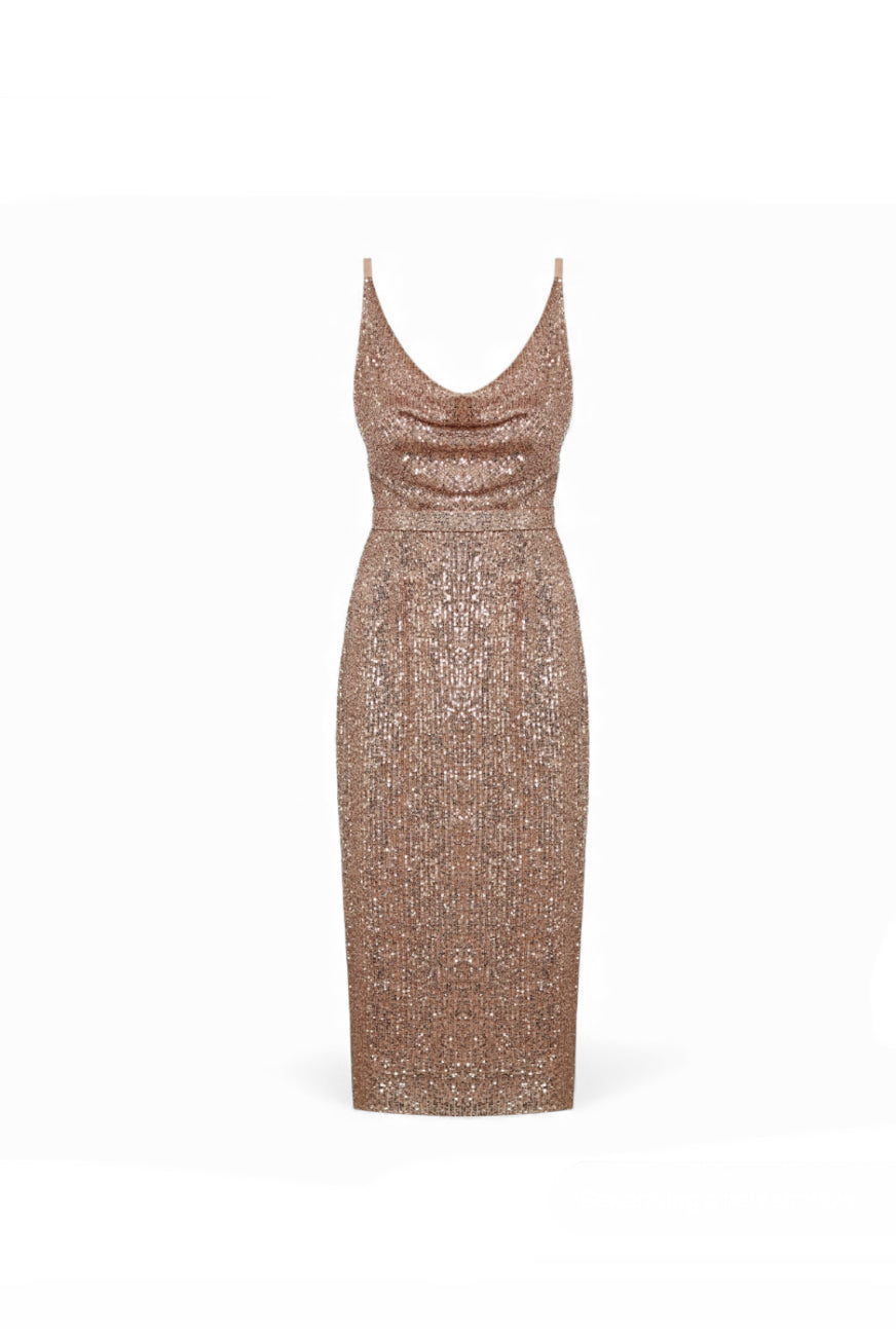 Undress Gold Sequin Cocktail Dress