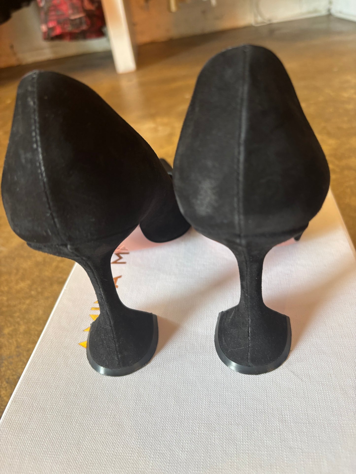 Amina Muaddi Ami 95 Suede Pumps
