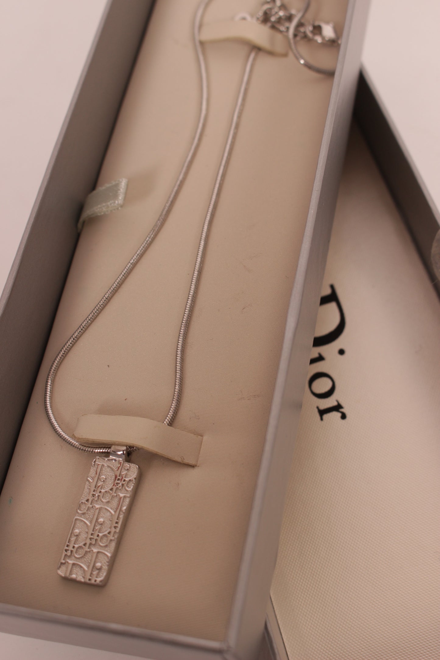 Dior Galliano era Reversible Silver Necklace